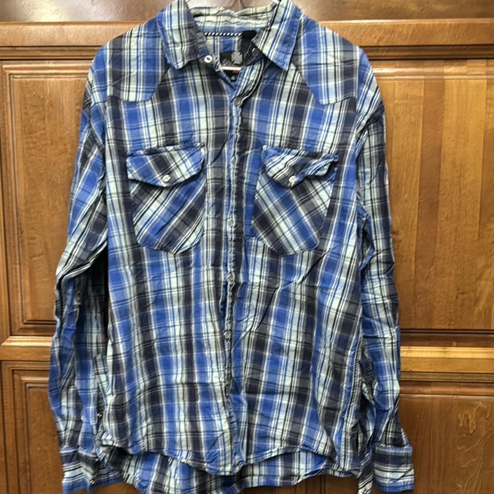 Point Zero Blue Plaid Men's Shirt